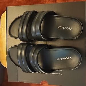 Brand new black vionic slide sandals